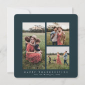 Elegant Square Triple Photo Happy Thanksgiving Kaart (Voorkant)