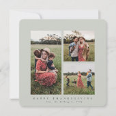 Elegant Square Triple Photo Happy Thanksgiving Kaart (Voorkant)