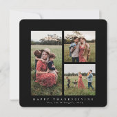 Elegant Square Triple Photo Happy Thanksgiving Kaart (Voorkant)