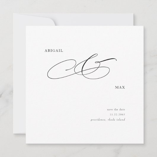 Elegant Square Wedding Save the Date (Voorkant)