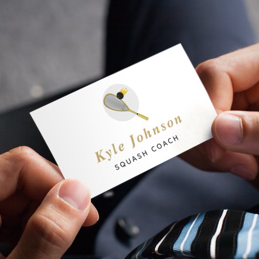 Elegant Squash Racquetball Coach Sports Instructor Visitekaartje