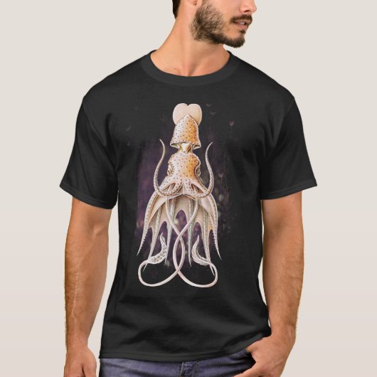Elegant Squid Art Schilderij T-shirt (Voorkant)