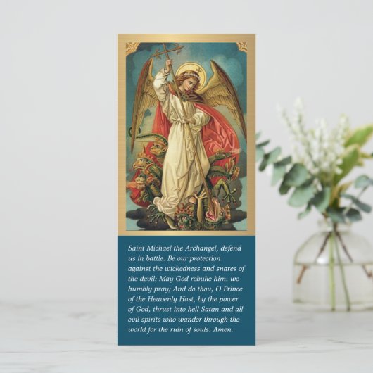 Elegant St. Michael Prayer Religieuze (Staand voorkant)