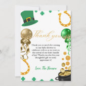 Elegant st patrick dag baby shower dank u kaart (Voorkant)