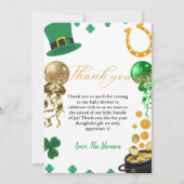 Elegant st patrick dag baby shower dank u kaart (Voorkant)