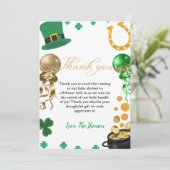 Elegant st patrick dag baby shower dank u kaart (Staand voorkant)