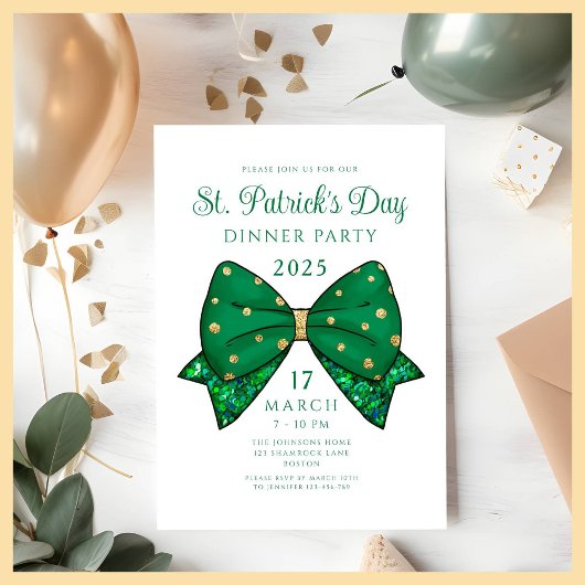 Elegant St. Patrick's Day dinerfeest Kaart