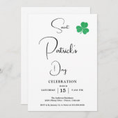 Elegant St Patrick's Day-feest Kaart (Voorkant / Achterkant)