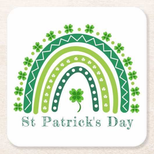 Elegant St. Patrick's Day Feest Kartonnen Onderzetters (Voorkant)