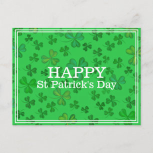 Elegant St. Patrick's Day Klaverpatroon - Groen Briefkaart