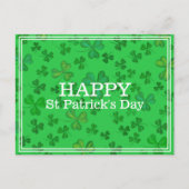Elegant St. Patrick's Day Klaverpatroon - Groen Briefkaart (Voorkant)
