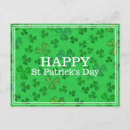 Elegant St. Patrick's Day Klaverpatroon - Groen Briefkaart