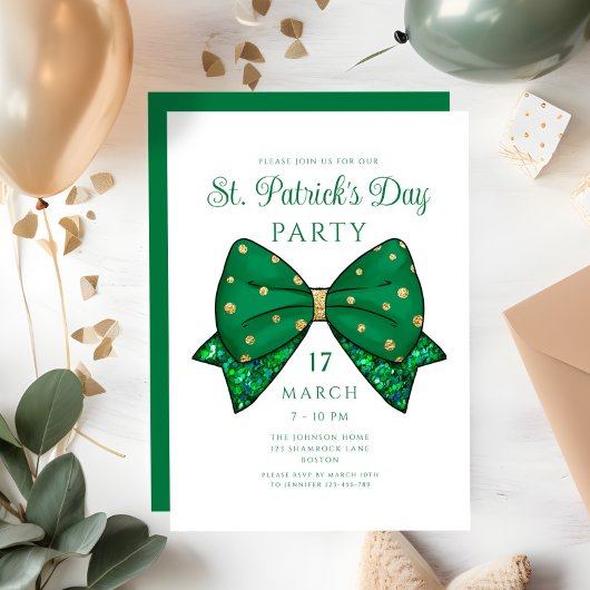 Elegant St. Patrick's Day Party Invitation Kaart