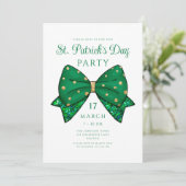 Elegant St. Patrick's Day Party Invitation Kaart (Staand voorkant)