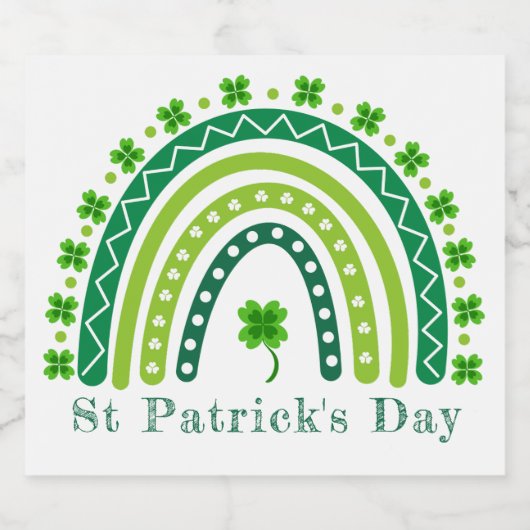 Elegant St. Patrick's Day Party Sparkling Wijnetiket (Enkel label)