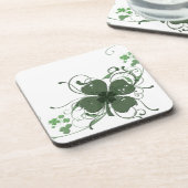 Elegant St. Patrick's Day Shamrock Design Art Drankjes Onderzetter (Linkerzijde)