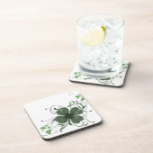 Elegant St. Patrick's Day Shamrock Design Art Drankjes Onderzetter (Rechterzijde)