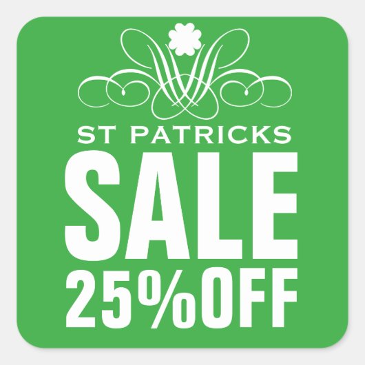 Elegant St Patrick's Sale Sticker (Voorkant)
