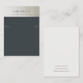 ELEGANT STAAL GRAY SILVER BLACK KETTING DISPLAY VISITEKAARTJE (Voorkant / Achterkant)