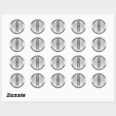 Elegant staal ronde Initialen Stickers (Vel)