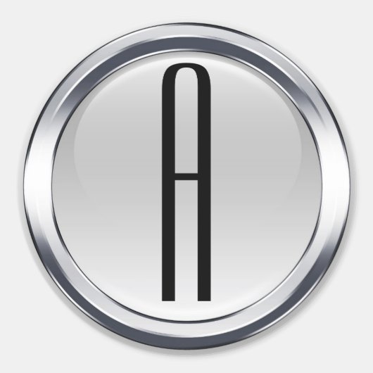Elegant staal ronde Initialen Stickers (Voorkant)