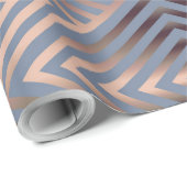 Elegant staalblauw en zandkleurig modern chevron cadeaupapier (Rol Hoek)