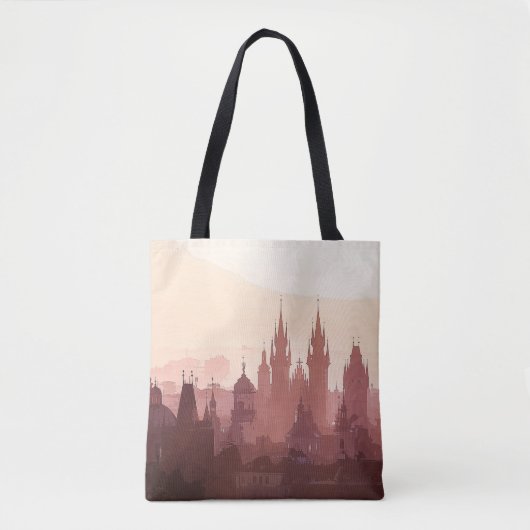 Elegant Stad Praag Acrylwerk | Tote Bag (Voorkant)