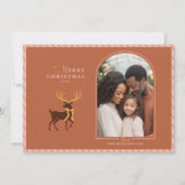 Elegant Stag Arch Foto Kerst Kaart (Voorkant)