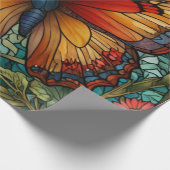 Elegant stain glass butterfly garden cadeaupapier (Hoek)