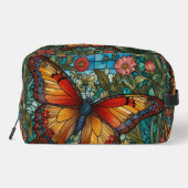 Elegant stain glass butterfly garden toilettasje (Achterkant)