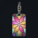 Elegant Stained‑Glass Floral Monogram Initial Bagagelabel<br><div class="desc">This elegant luggage tag features a vibrant stained‑glass–inspired floral design in rich multicolor jewel tones, personalized with a monogram initial for a polished, stylish touch. The vivid colors and clean symmetry make your bag easy to spot while adding a unique, expressive accent to your travel gear. A thoughtful gift idea...</div>