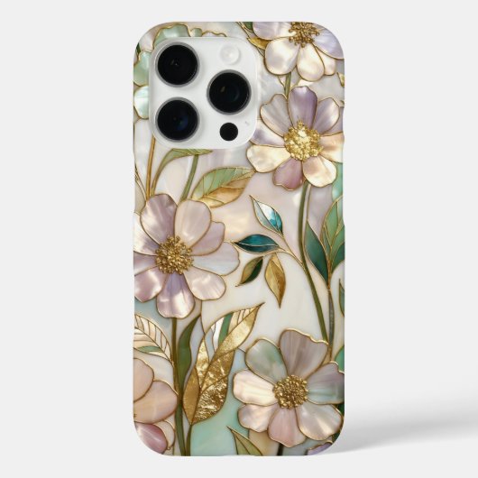 Elegant Stained Glass iPhone Case Soft Pastel Flow (Achterkant)
