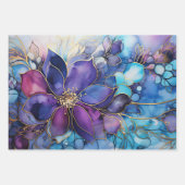 Elegant Stained Glass Purple & Blue Floral Inpakpapier Vel (Voorkant 3)
