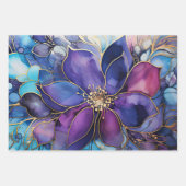Elegant Stained Glass Purple & Blue Floral Inpakpapier Vel (Voorkant 2)