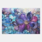 Elegant Stained Glass Purple & Blue Floral Inpakpapier Vel (Voorkant)