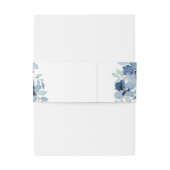 Elegant  Stale Blauw Bloemen Bruiloft Uitnodigingen Wikkel (Achterkant Voorbeeld)