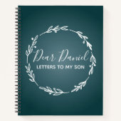 Elegant stalen blauwe letters naar mijn zoon ontwe notitieboek (Voorkant)