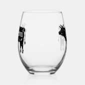 Elegant stamloos wijnglas met koe silhouet wijnglas zonder voet (Rechts)