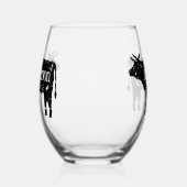 Elegant stamloos wijnglas met koe silhouet wijnglas zonder voet (Links)