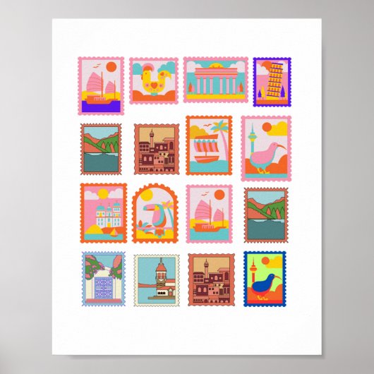 ELEGANT STAMPS ART Poster (Voorkant)