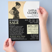 Elegant Stance, vrouwenkledingwinkel Adverteren Flyer (Hand)