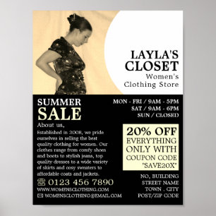 Elegant Stance, vrouwenkledingwinkel Adverteren Poster