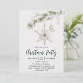 Elegant Star Christmas Party | Winter Holiday  Kaart (Staand voorkant)