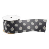 Elegant Star en Kerstmis Bauble Silver en Black Satijnen Lint (Spoel)