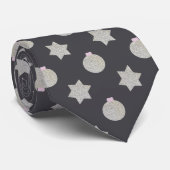 Elegant Star en Kerstmis Bauble Silver en Black Stropdas (Opgerold)