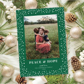 Elegant Star Lijst Donkergroen One Foto Feestdagenkaart