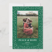 Elegant Star Lijst Donkergroen One Foto Feestdagenkaart (Voorkant)