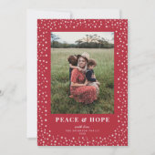 Elegant Star Lijst Feestelijke Red One Foto Feestdagenkaart (Voorkant)