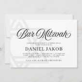 Elegant Star of David Bar Mitzvah Kaart (Voorkant)
