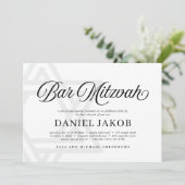 Elegant Star of David Bar Mitzvah Kaart (Staand voorkant)